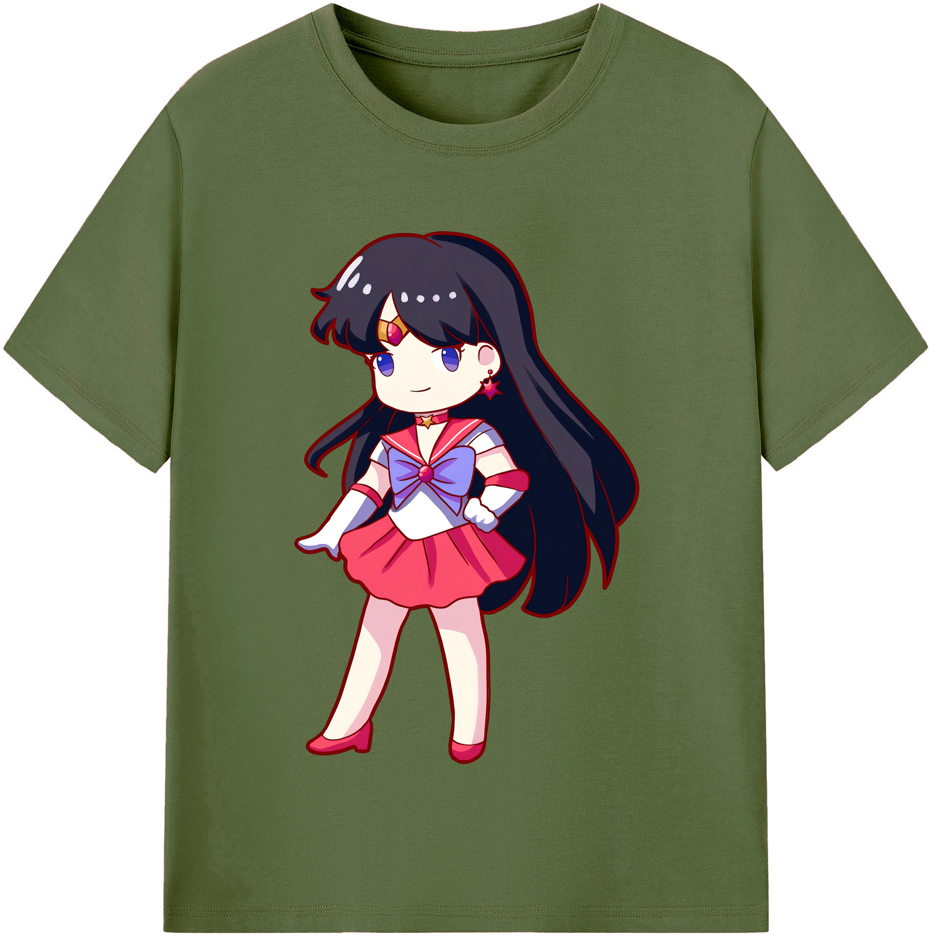 （画像用） 美少女戦士セーラームーン 火野レイ ひの レイ Sailor Moon Hino Rei （セーラーマーズ,Sailor Mars） 綿100％半袖Tシャツ（フロントプリント）